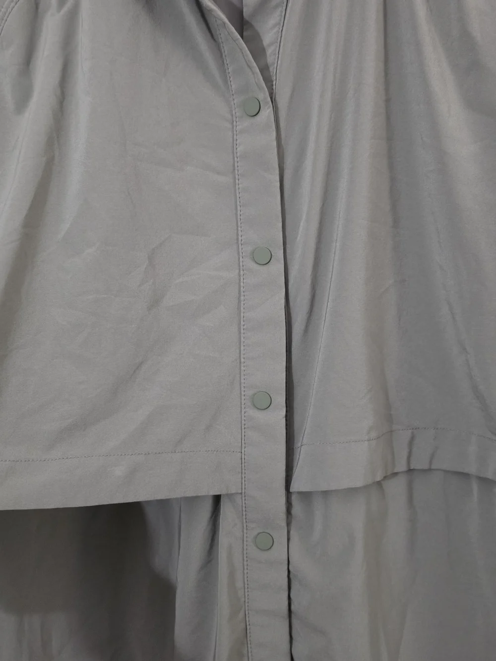 Athleta Northstar Shirt Snap Button Olive Green Lightweight Drawstring Women Med - Picture 6 of 11